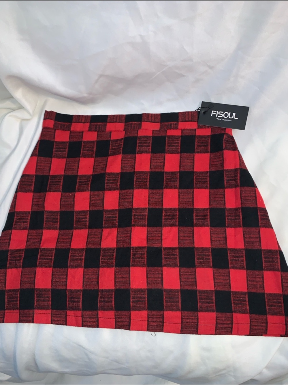 Red and Black Buffalo Check Mini Skirt